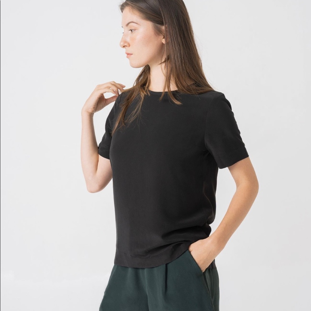 Silk crew neck shirt